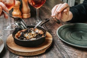 the botanist chester sharing dessert