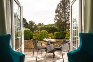 Rowton Hall Hotel Spa Bedroom Garden Terrace