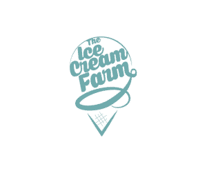 the ice cream farm logo blue