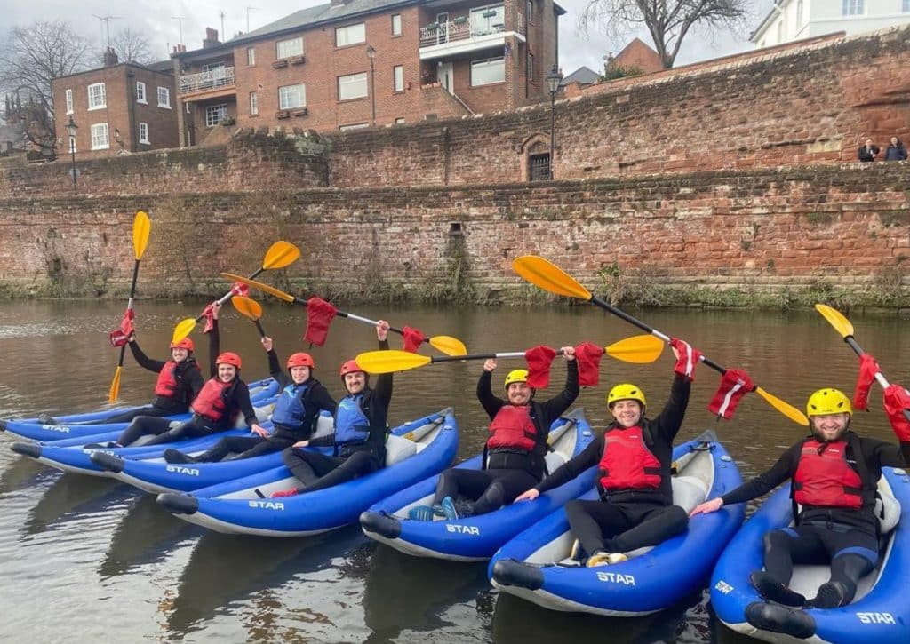 News 3 Dee River Kayaking Stag Do Chester