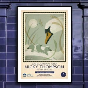National Waterways Museum Art of Travel Exhibition Nicky Thompson Swan