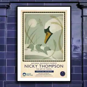 National Waterways Museum Art of Travel Exhibition Nicky Thompson Swan