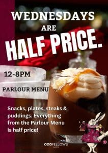 Alices Parlour 50 percent Off Wednesdays Offere