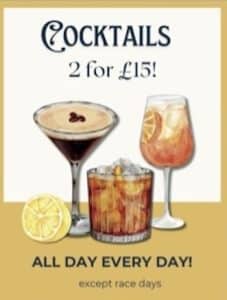 The Coach House Cocktails Offer